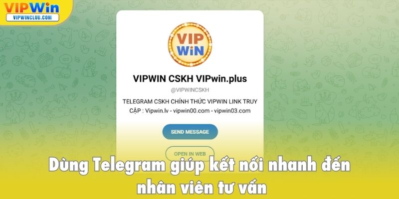 Sử dụng telegram giúp kết nối nhanh đến nhân viên tư vấn hệ thống